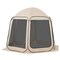 Beige 300D Oxford Pop Up Screen Tent 4-8 Person 6-Sided Canopy